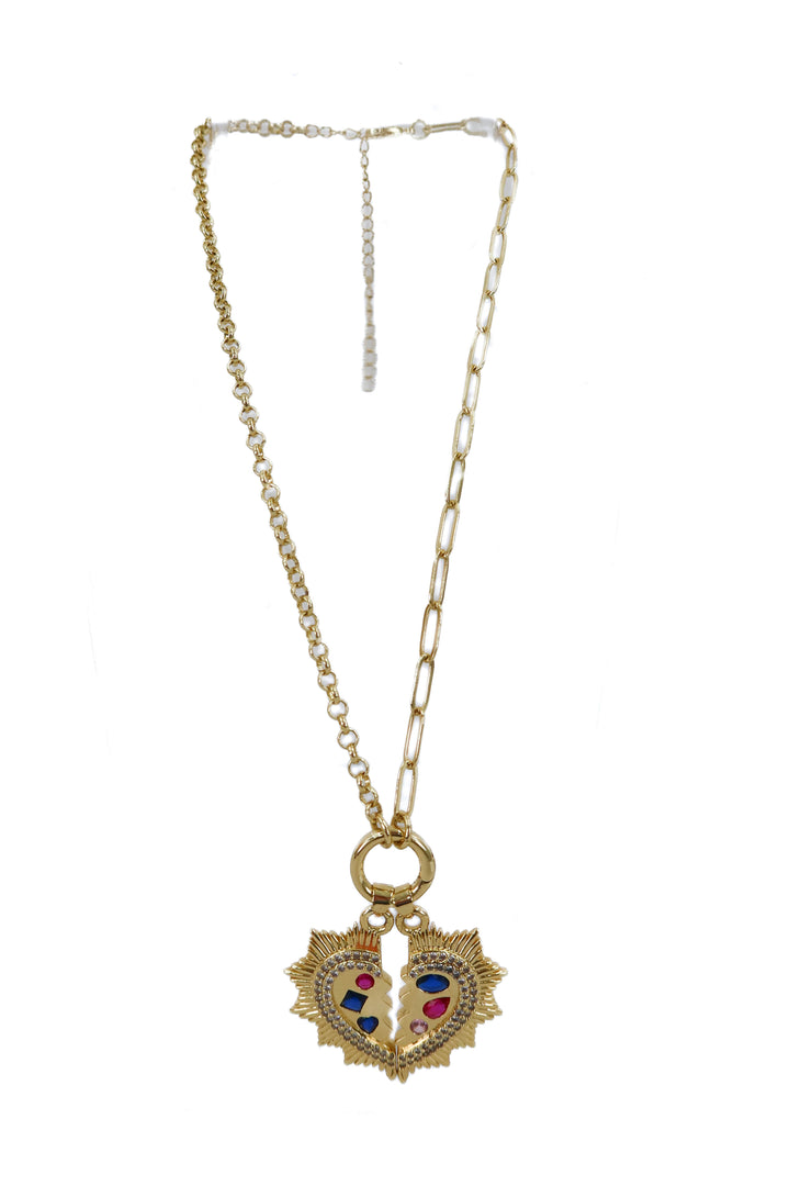 Gold BFF charm necklace with extra charm