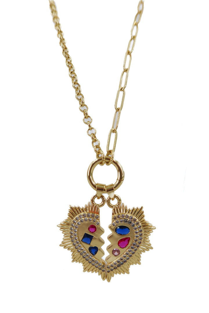 Gold BFF charm necklace with extra charm