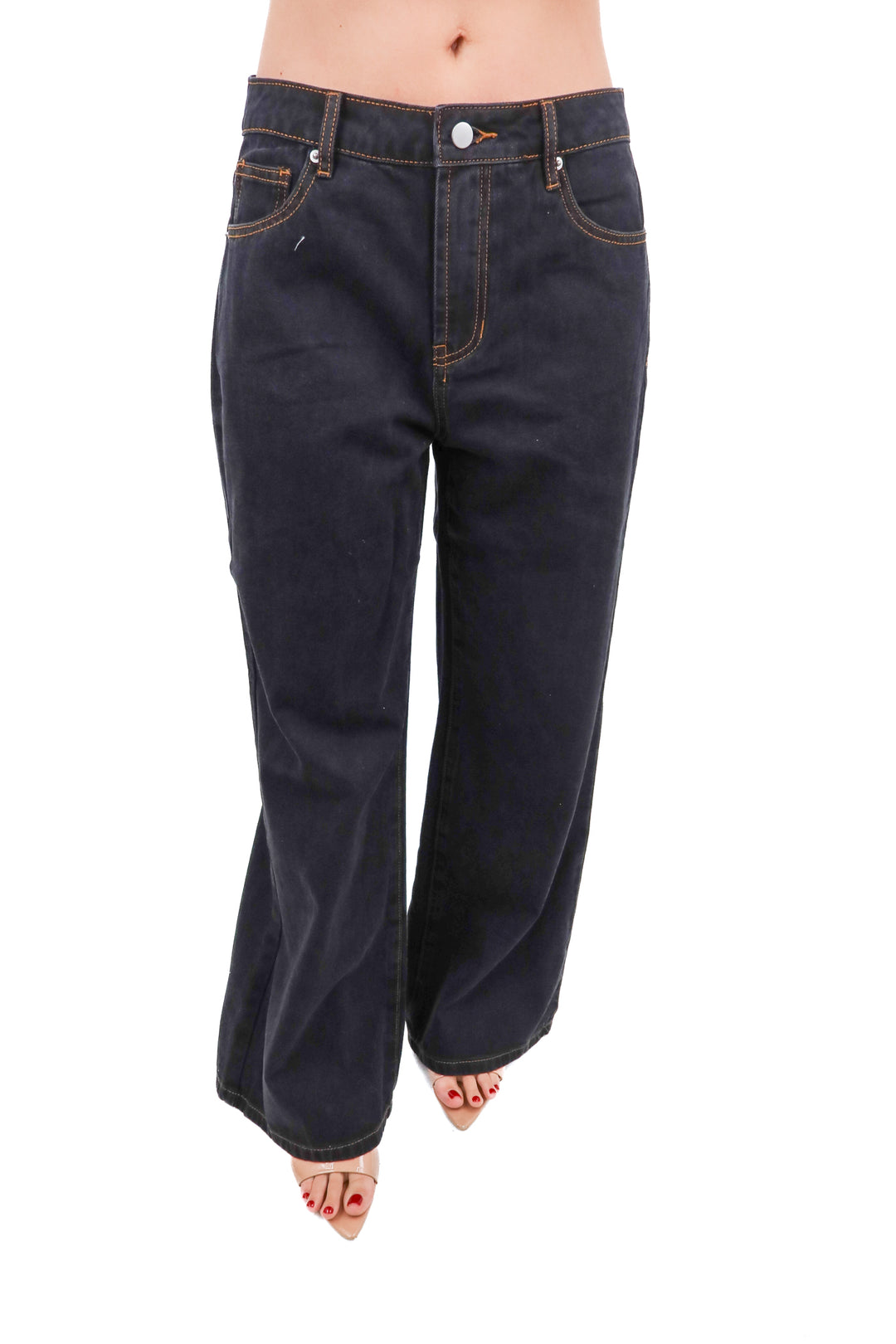 cupshe x renee elisha black wide leg jeans NWT (s)