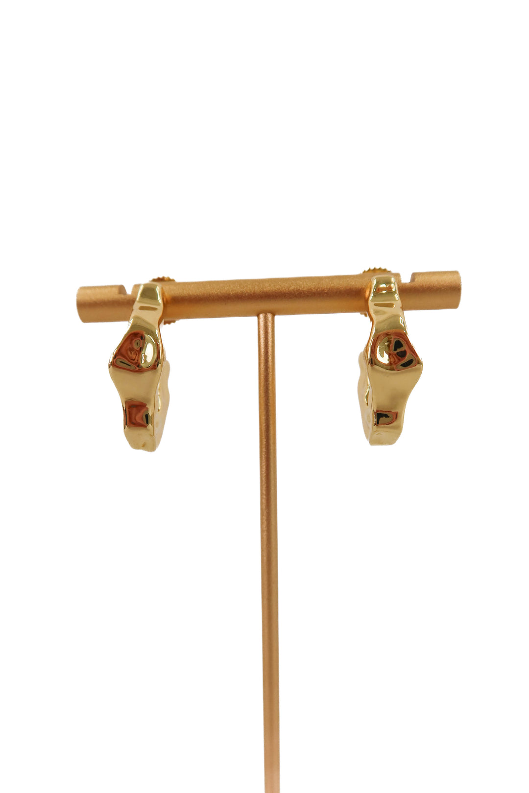 gold textured hoop earrings