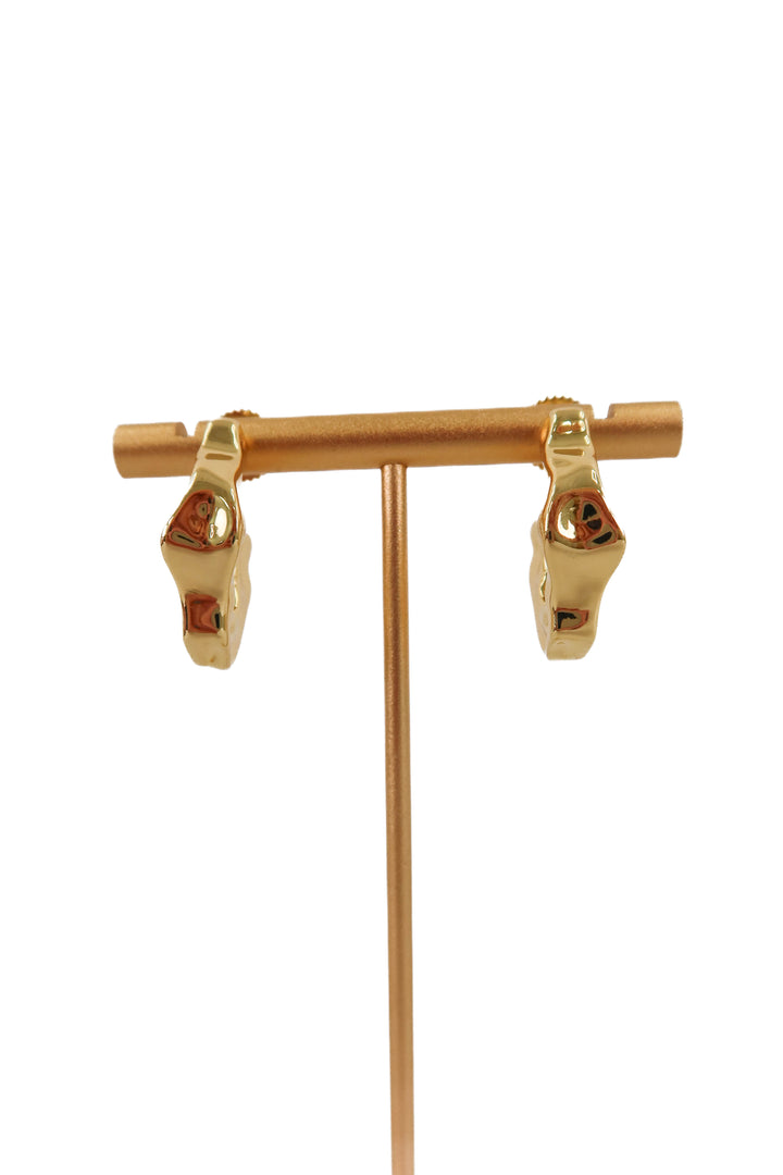 gold textured hoop earrings