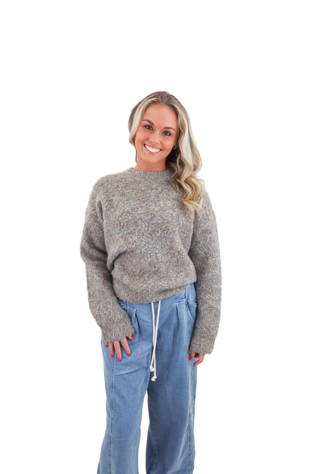 universal threads brown brushed knit sweater (s)
