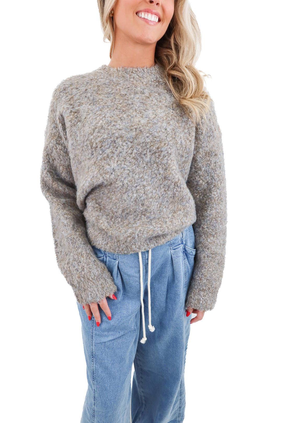 universal threads brown brushed knit sweater (s)