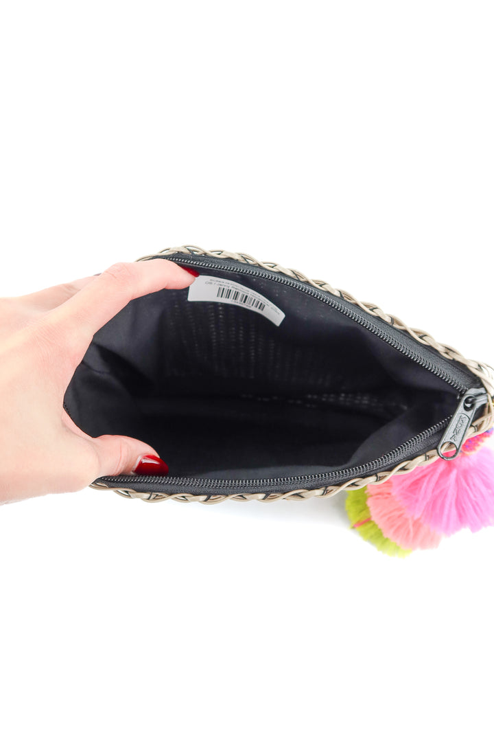 squeeze de citron taupe weave cay bag (retail $98)