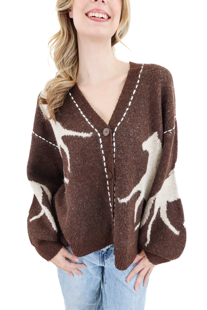 illa illa brown horse cardigan (m; retail $49)