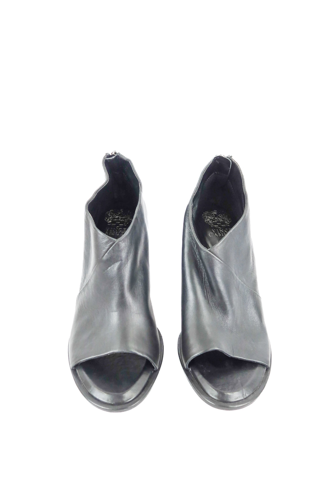 vince camuto black frisnell open toe heels (8.5)