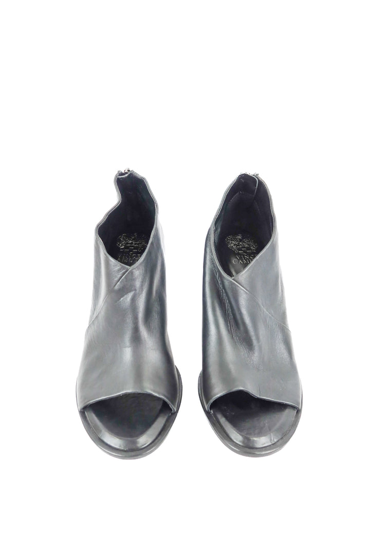 vince camuto black frisnell open toe heels (8.5)