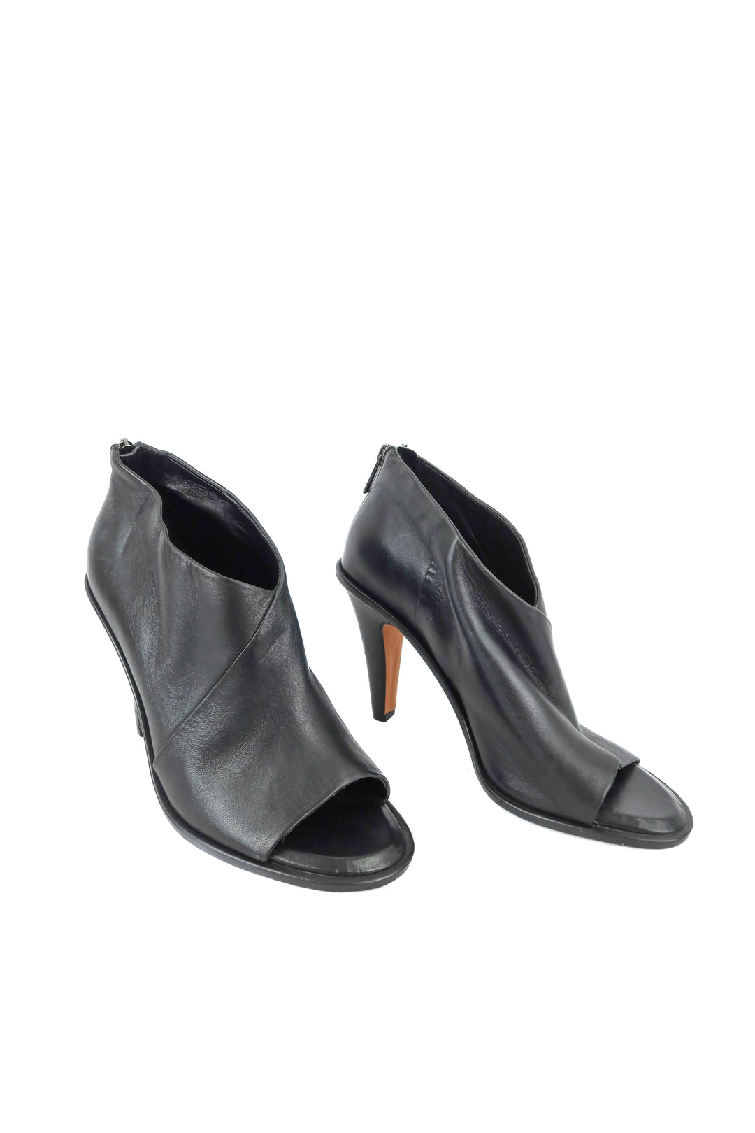 vince camuto black frisnell open toe heels (8.5)