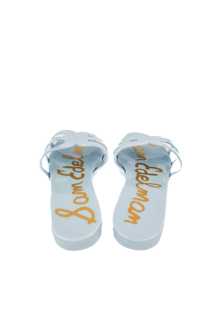 sam edelman blue bay jelly sandals (8; retail $60)
