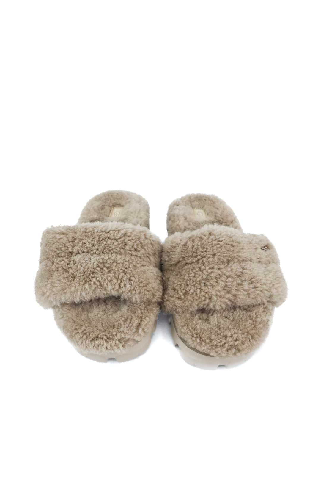 ugg grey lamb fur slides slipper (8)