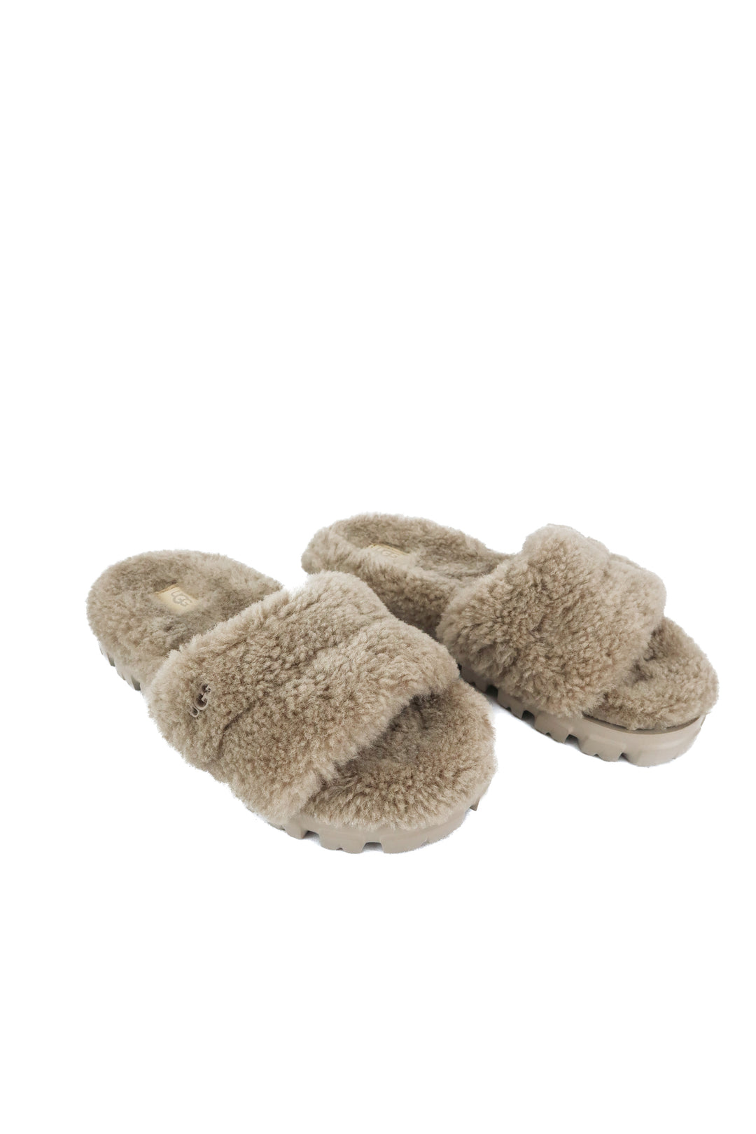 ugg grey lamb fur slides slipper (8)