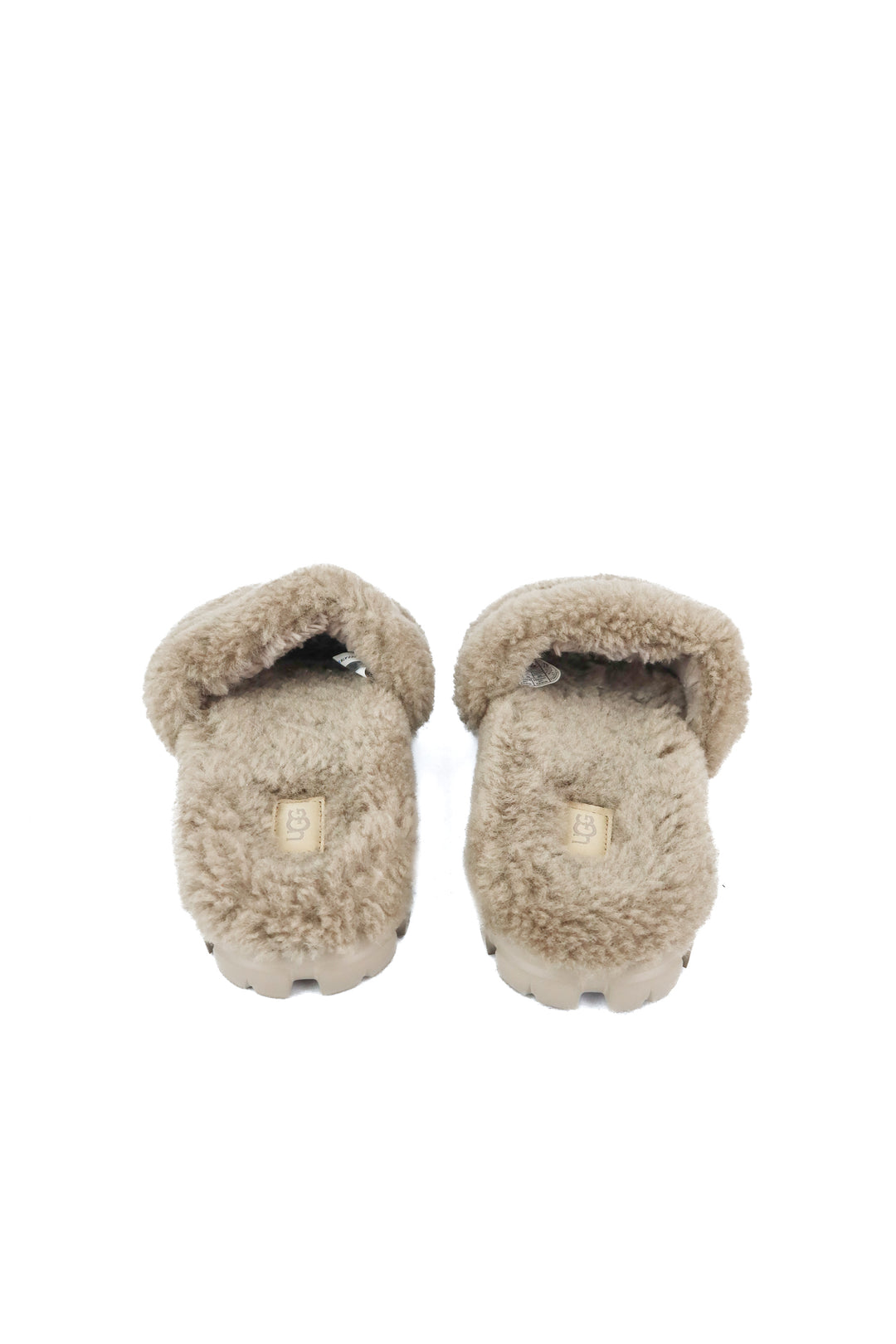 ugg grey lamb fur slides slipper (8)