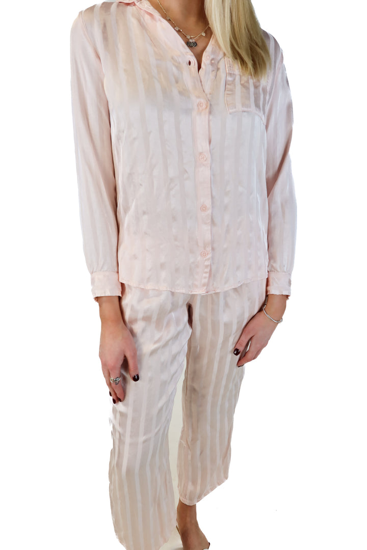 Tommy John pink striped pajama set (s; retails for $136)