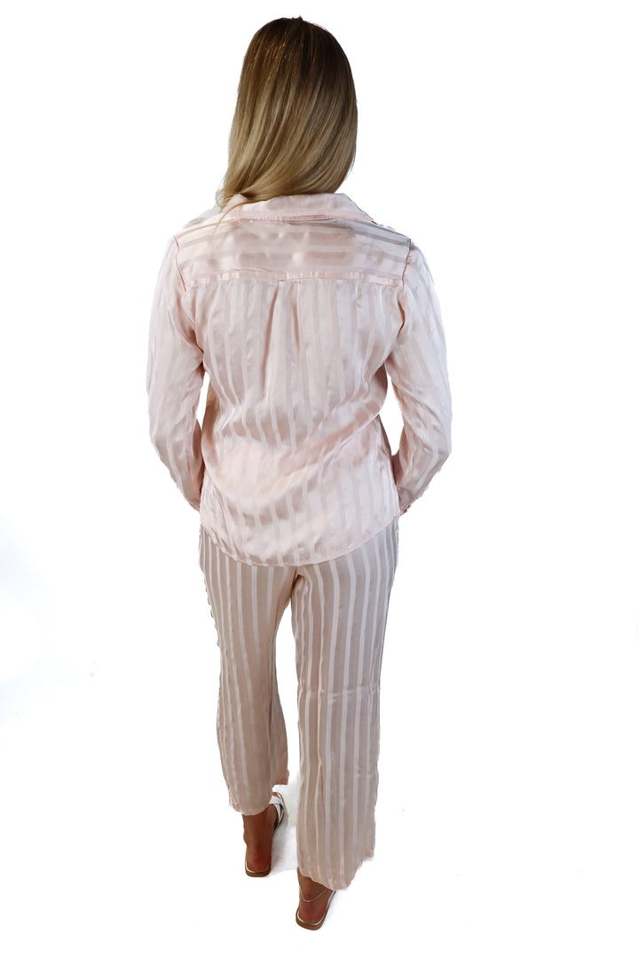 Tommy John pink striped pajama set (s; retails for $136)