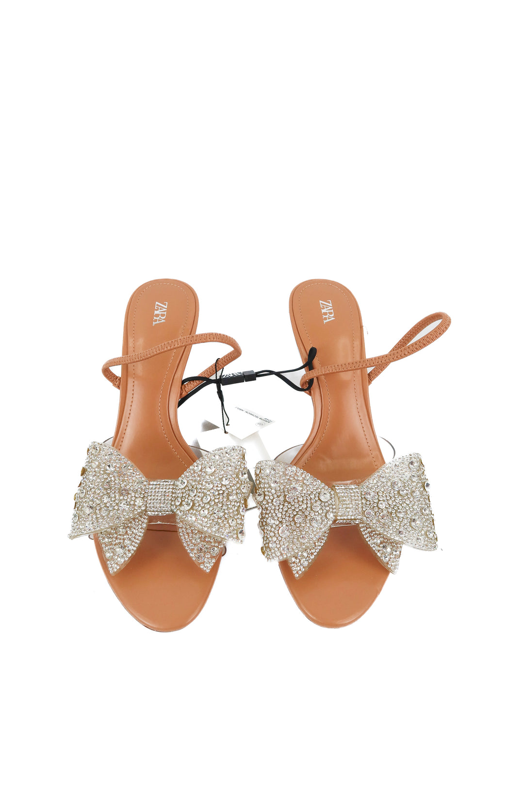 zara rhinestone bow heels NWT (39)