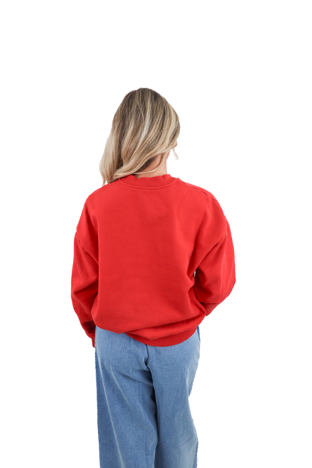 pangaia red heavyweight sweatshirt (m; retail $205)