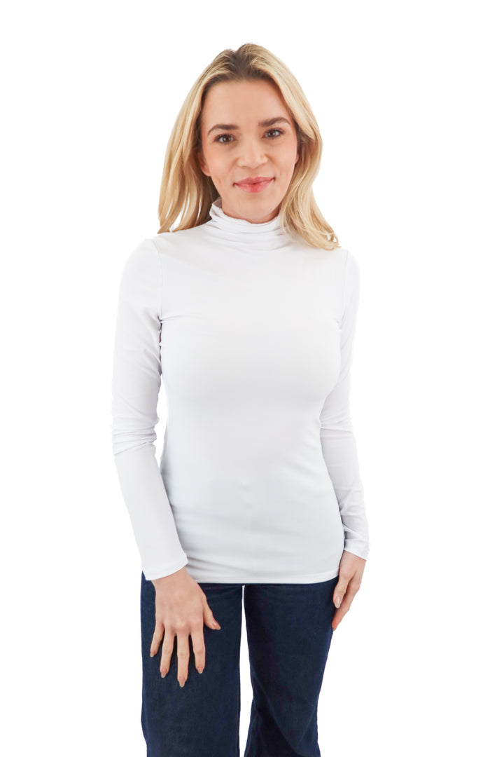 halogen white turtleneck top (xs)