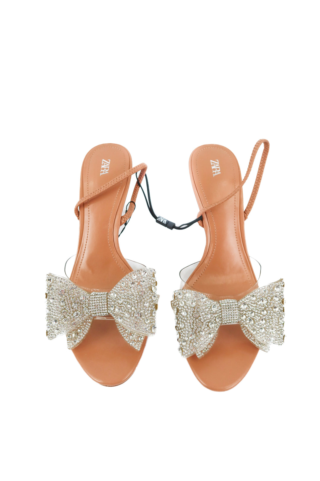 zara rhinestone bow heels NWT (40)