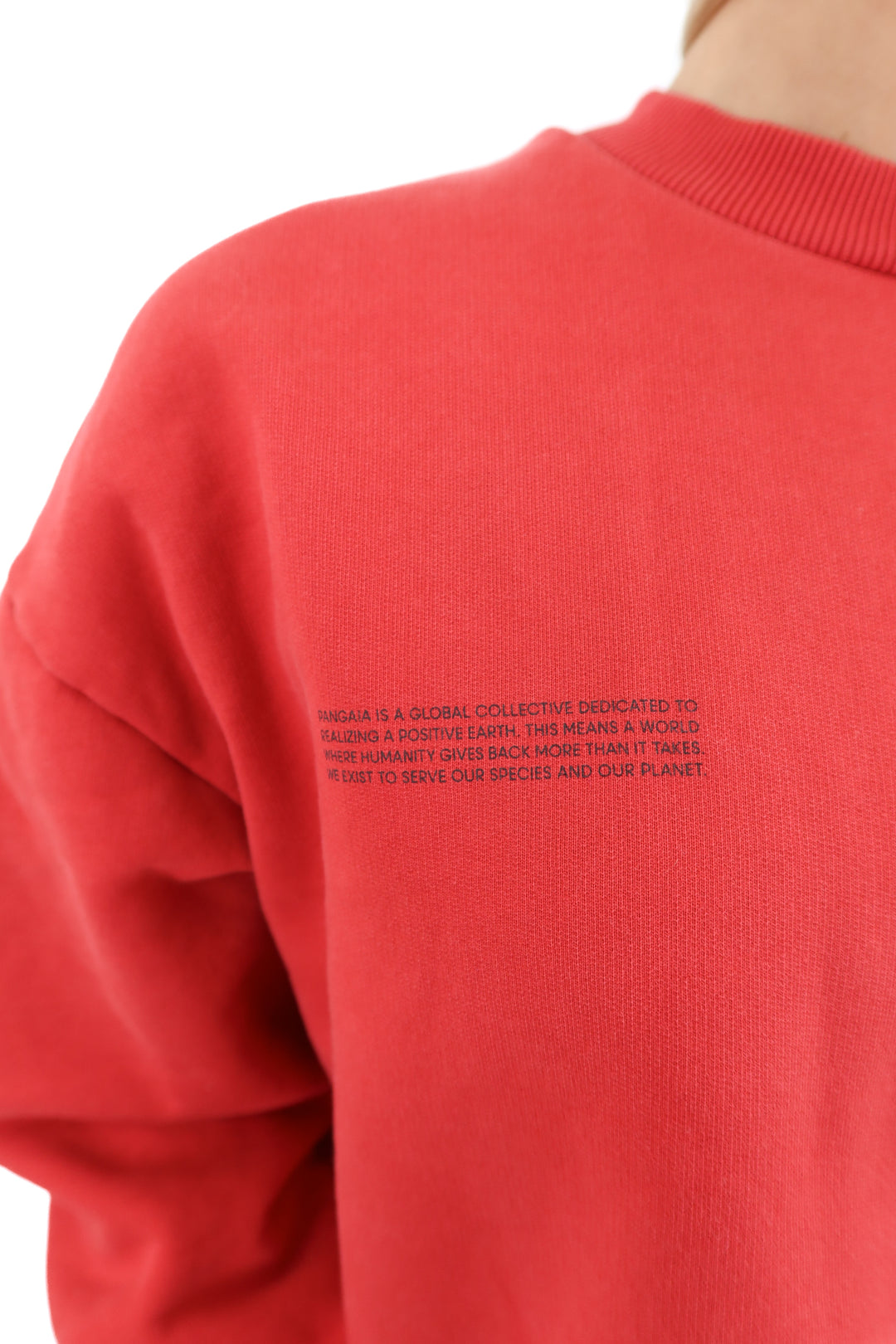 pangaia red heavyweight sweatshirt (m; retail $205)