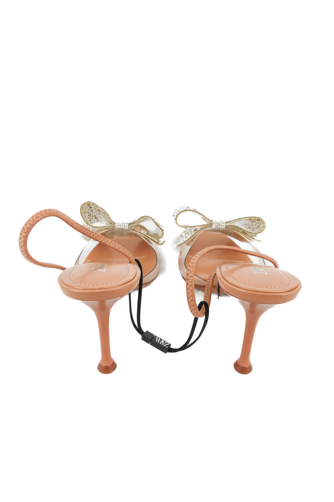 zara rhinestone bow heels NWT (40)