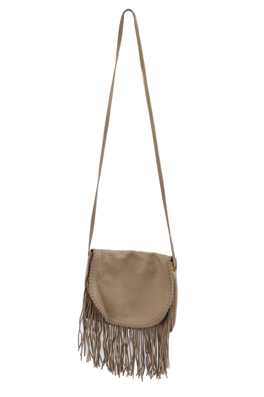 hobo cream leather fringe bag