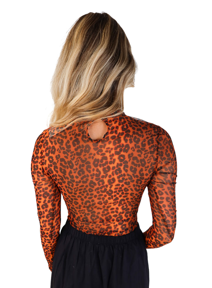 Hours sheer cheetah bodysuit (xs)