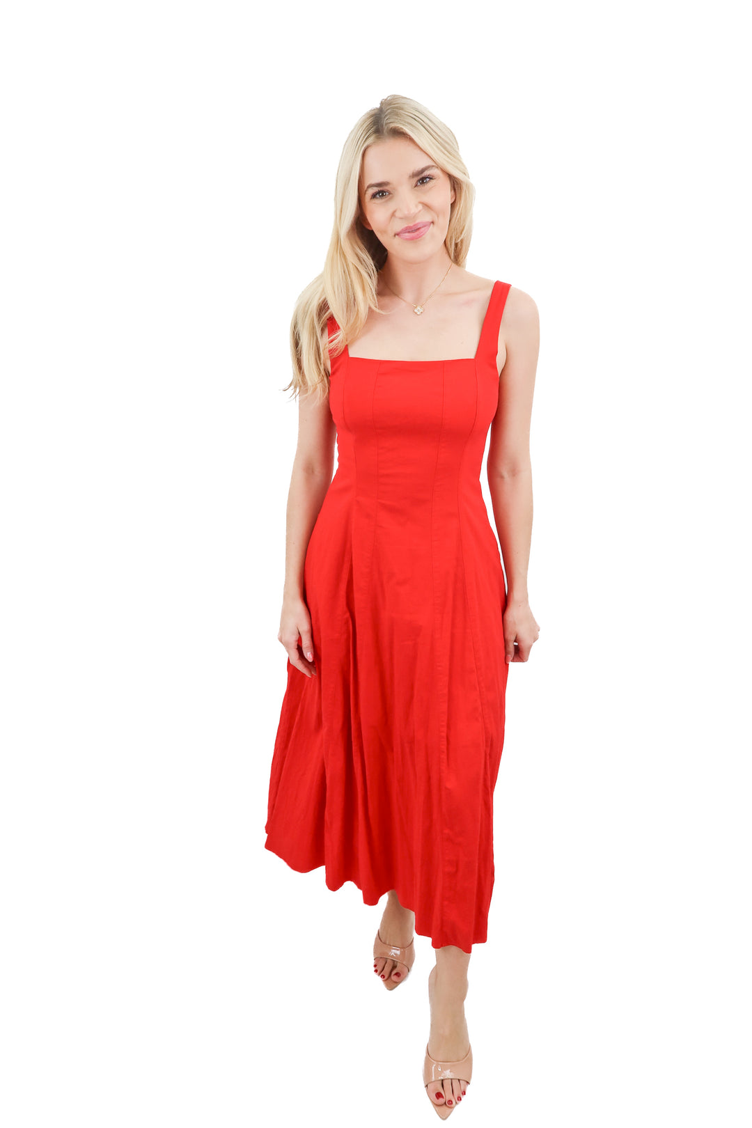 abercrombie & fitch red maxi dress (xs; retail $120)