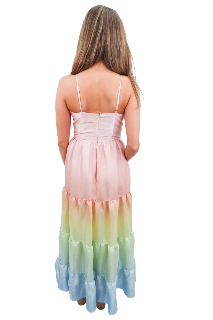 yumi kim colorful ombre maxi dress (XS; retail $248)