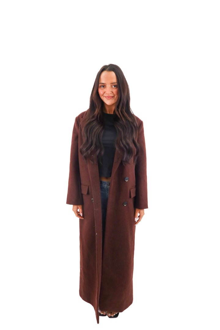 abercrombie & fitch dark brown wool coat (xs; retail $230)