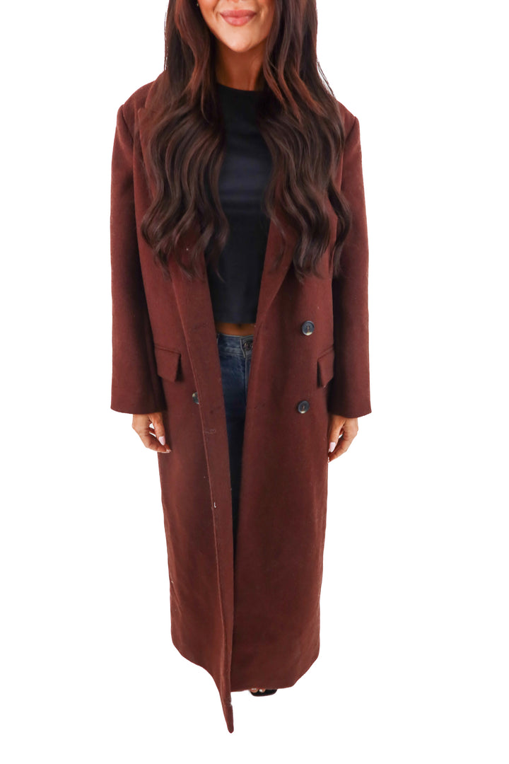 abercrombie & fitch dark brown wool coat (xs; retail $230)