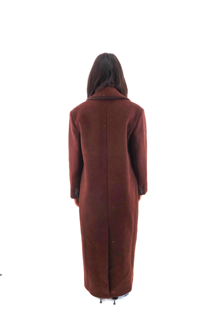 abercrombie & fitch dark brown wool coat (xs; retail $230)
