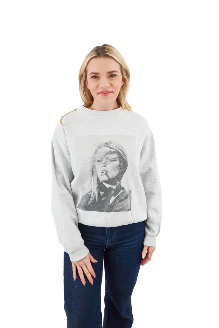 anine bing lady graphic crewneck sweatshirt (s; retail $200)