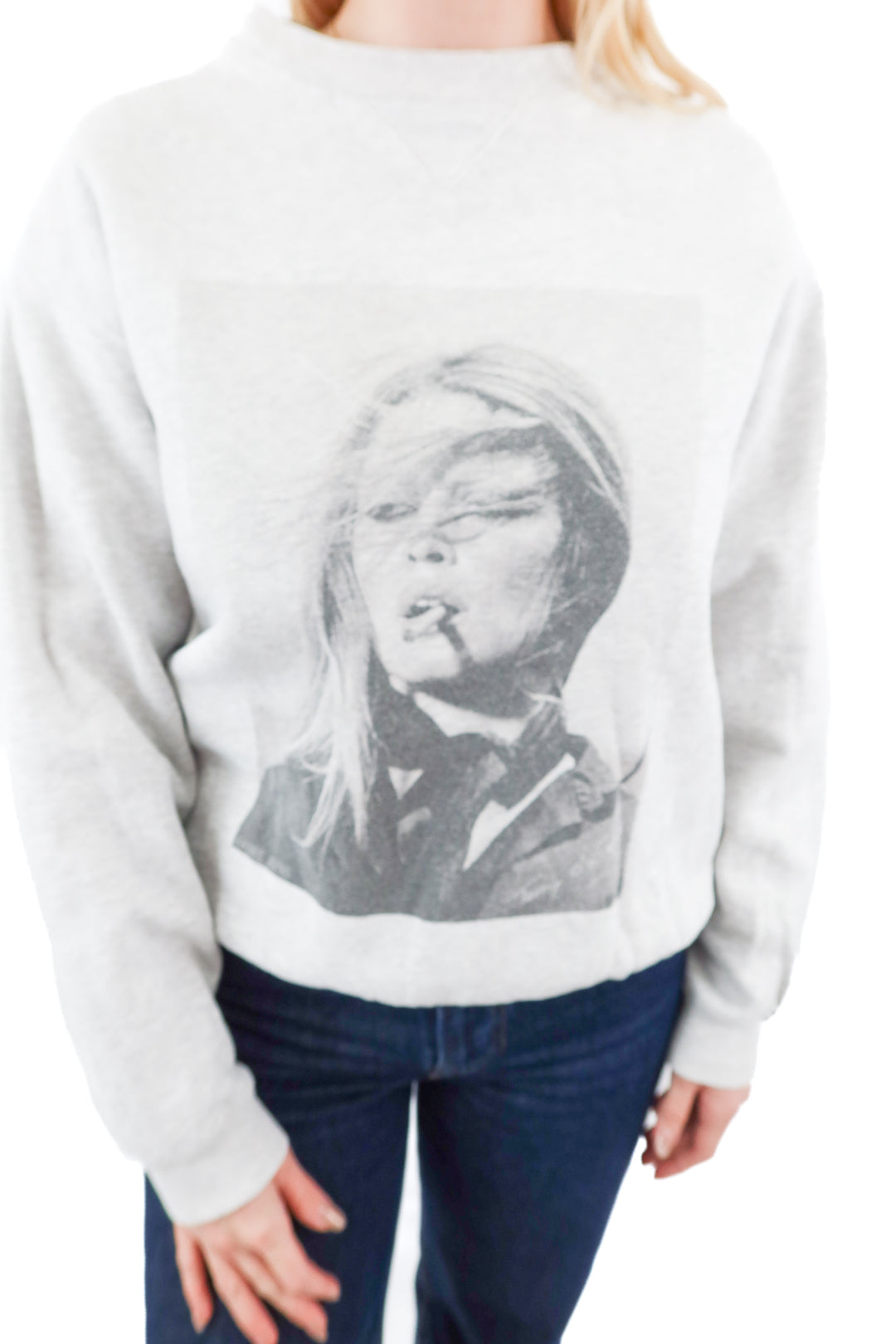 anine bing lady graphic crewneck sweatshirt (s; retail $200)