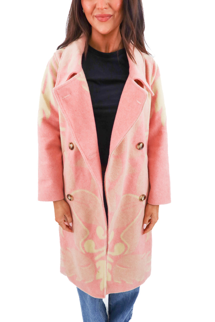 anthropologie pink wool jacket nwt (xs; retail $228)