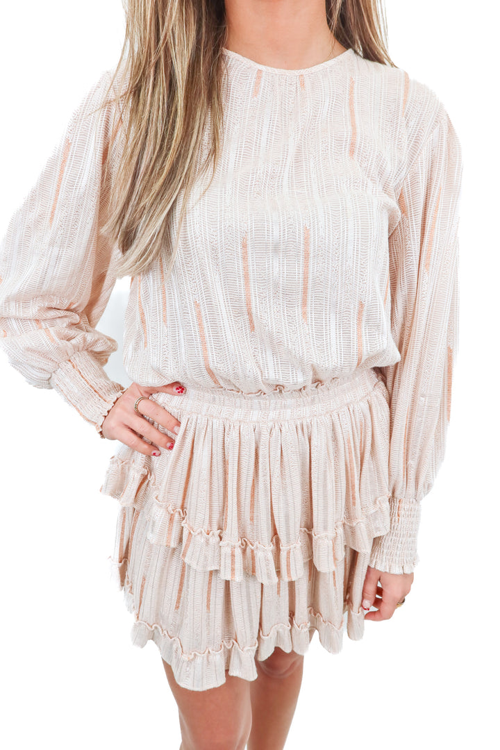 misa pink smocked mini dress (xs; retail $370)