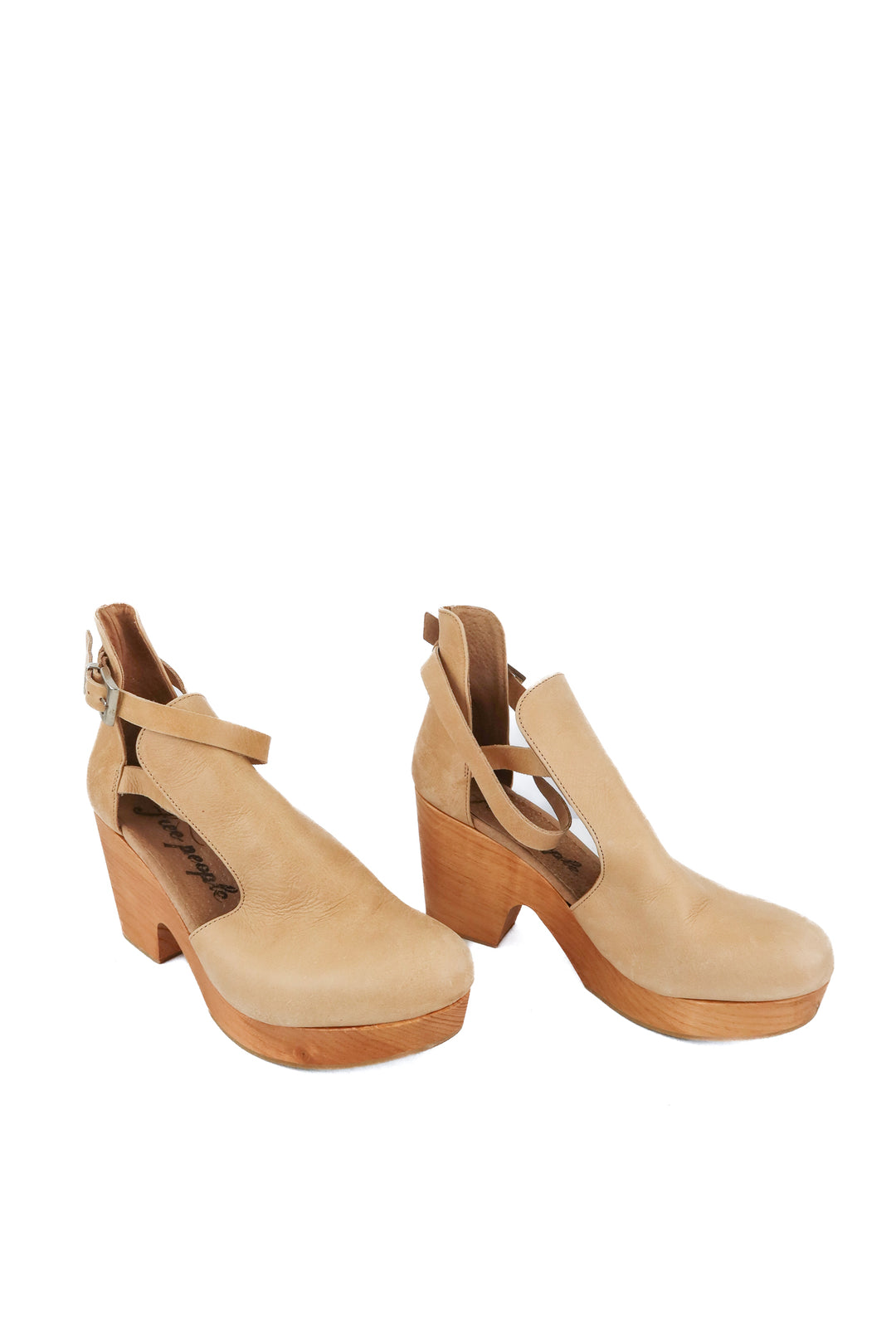 free people beige cedar clog (8.5)