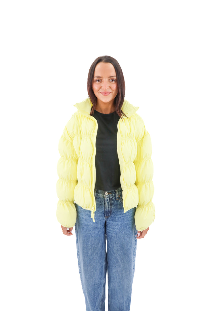 joylab yellow puffer jacket (xs)