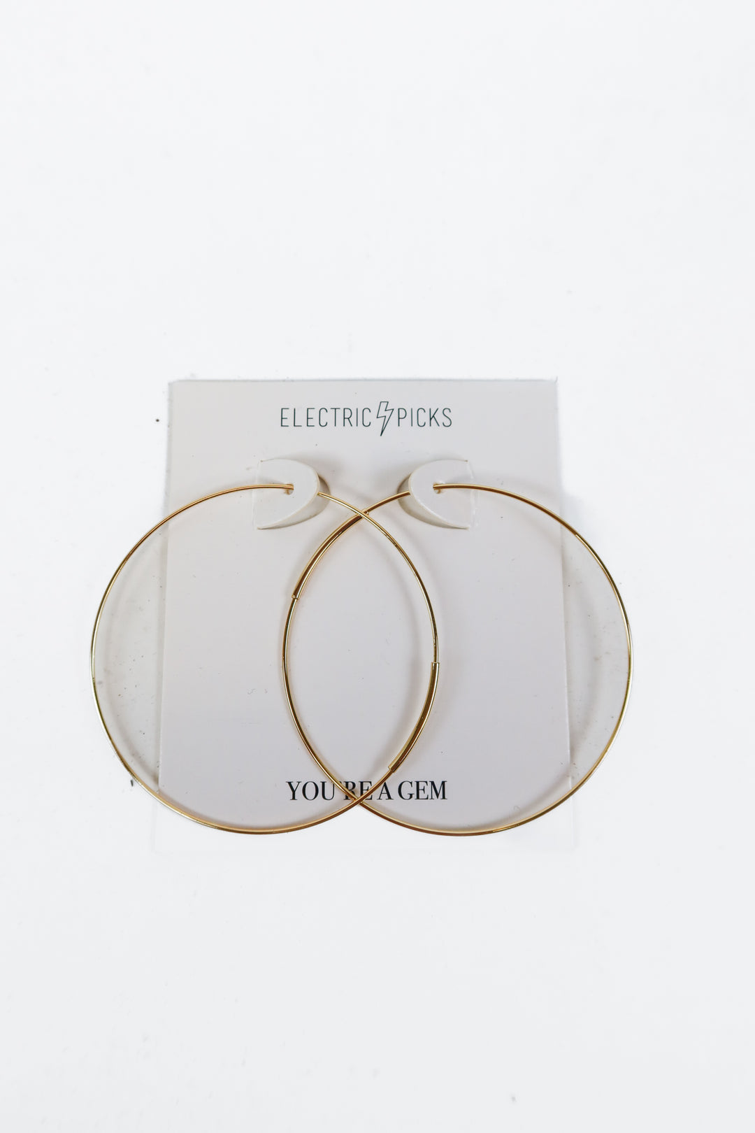 Electric Picks Thin Gold Hoop Earrings (retail $68)