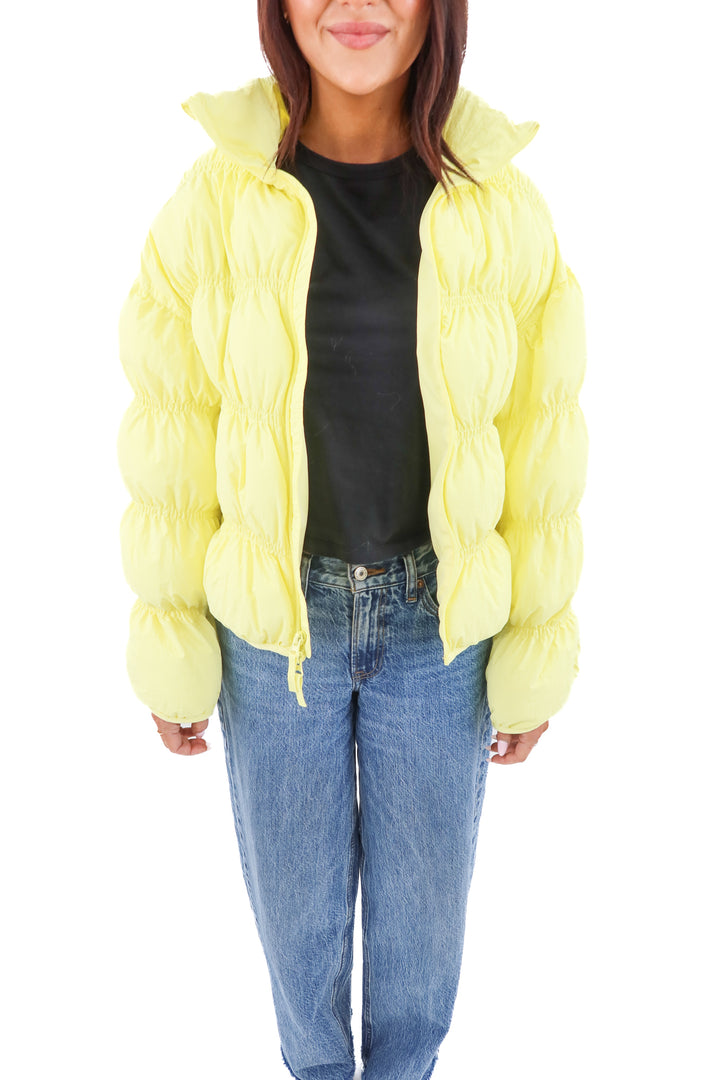 joylab yellow puffer jacket (xs)