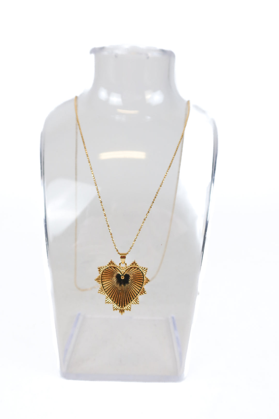 Gold Pointed Heart Long Pendant Necklace (retail $34)