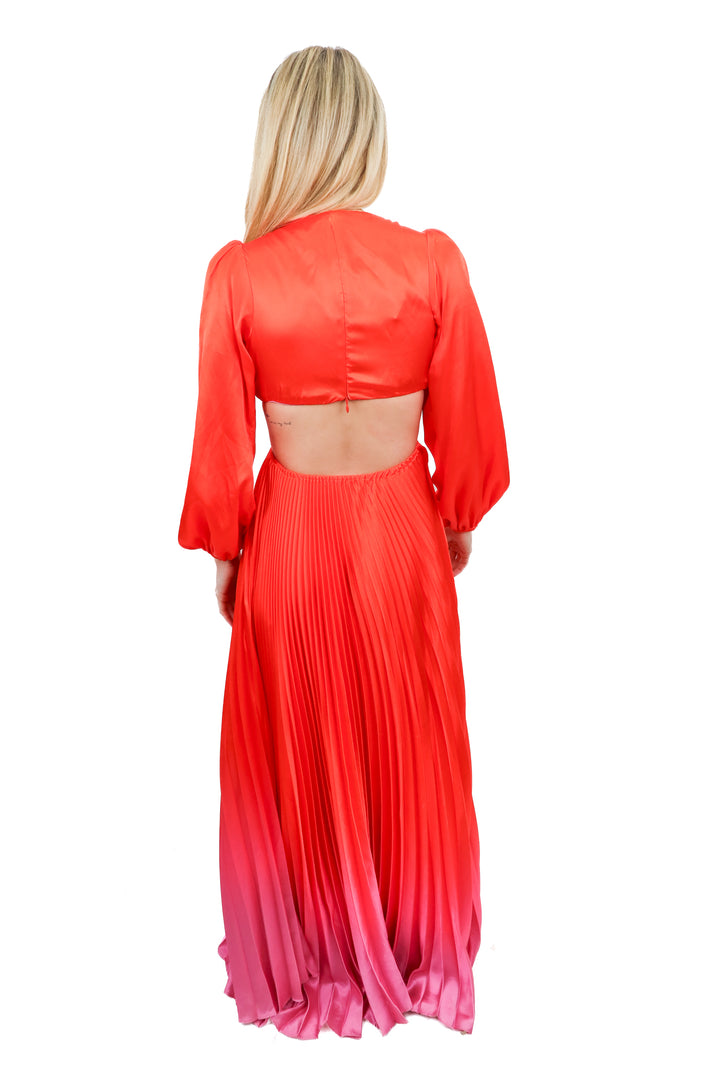 Delfi orange/pink maxi dress NWT (XS; retail $498)