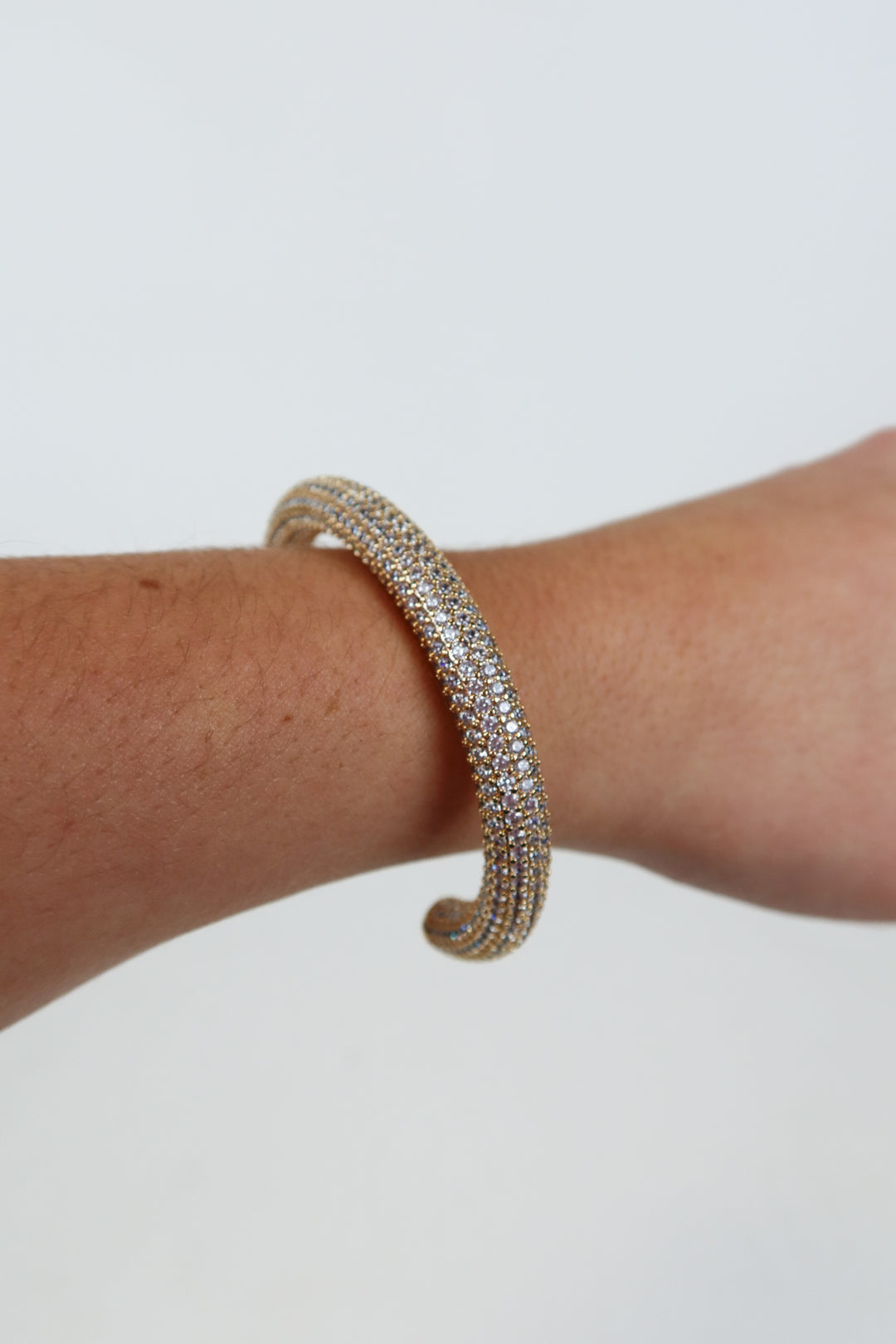 Lili Claspe gold rhinestoned cuff bracelet (retail $230)