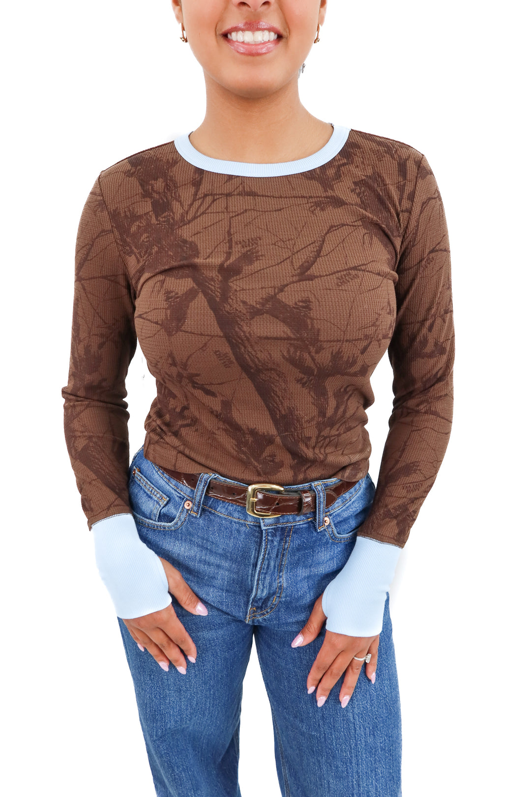 dairy boy brown camo top (s; retail $65)