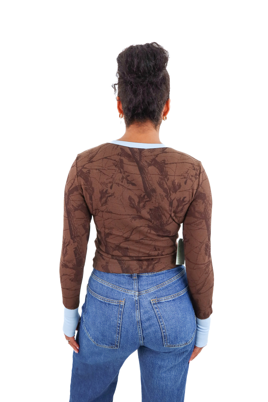 dairy boy brown camo top (s; retail $65)