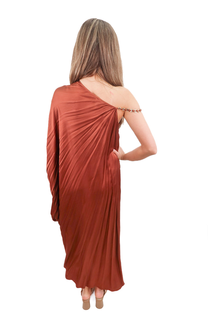 l'agence brown halter dress NWT (xs; retail $425)