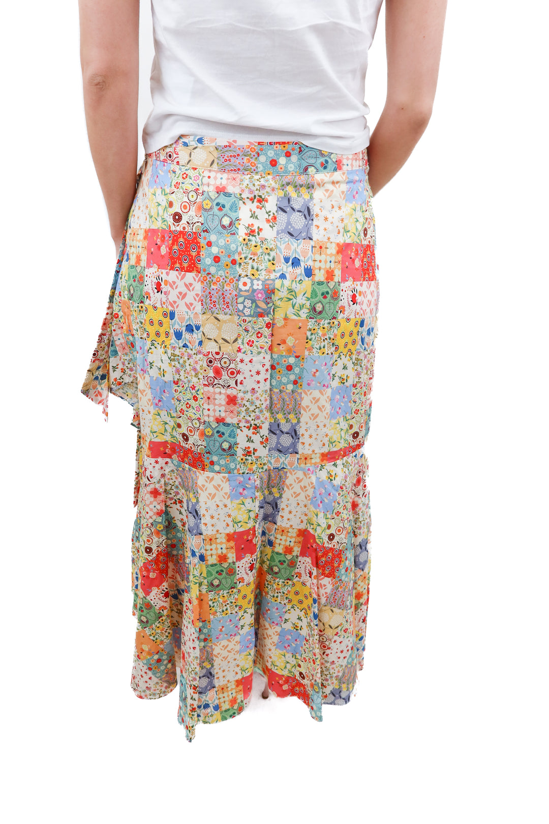 ivy city colorful patch maxi skirt (s; retail $98)