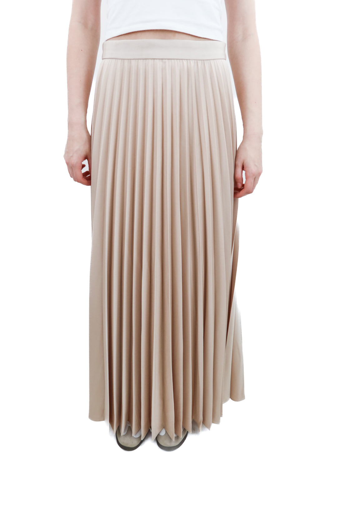 classic six taupe pleated skirt NWT (4; retail $295)