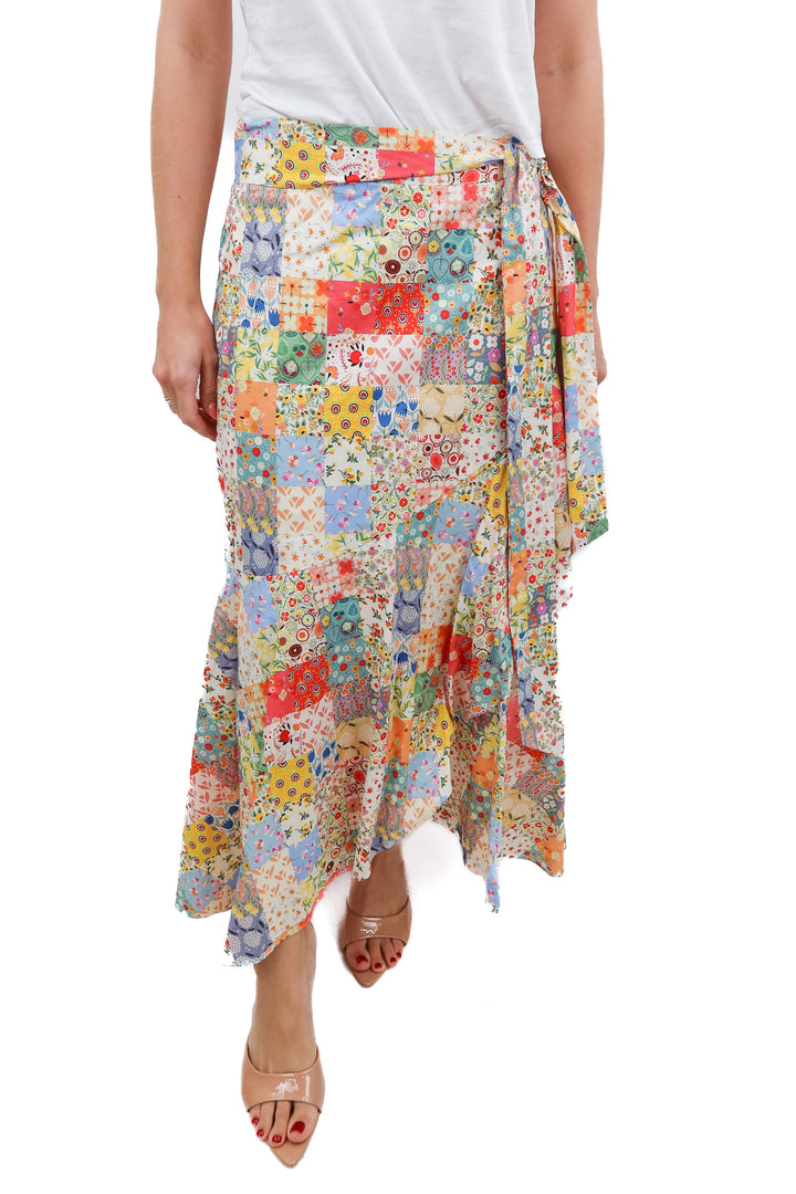 ivy city colorful patch maxi skirt (s; retail $98)