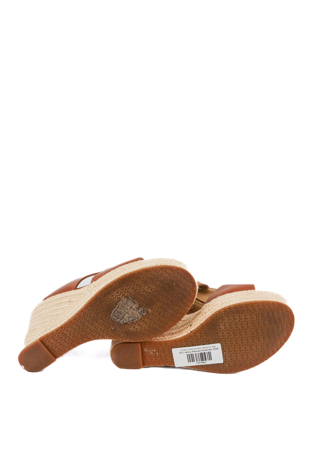 michael michael kors brown espadrille wedge sandals (8.5; retail $125)