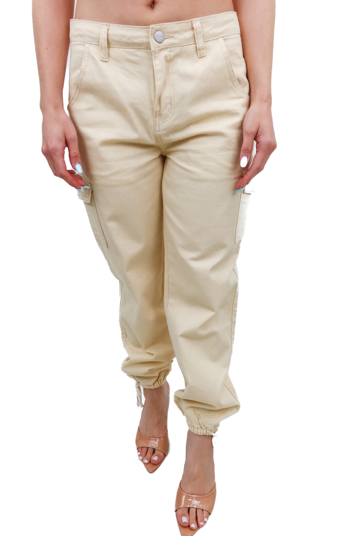 superdown butter yellow cargo pants (25; retail $45)